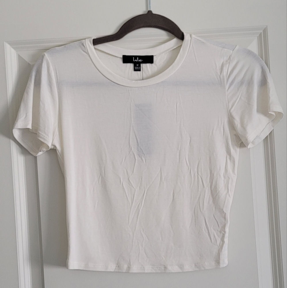White Crop Top T-Shirt